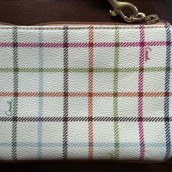 Coach 1941 Leather Tattersal Plaid Wristlet - Picture 3 of 6